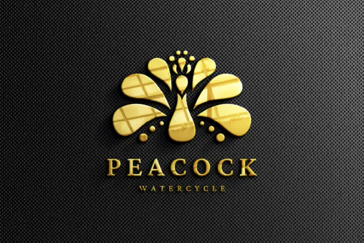 3D Golden Logo Mockup with Reflection