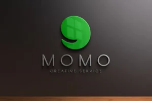 3D Logo Mockup Black Wall