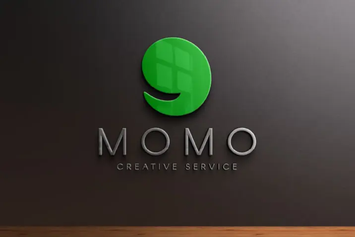3D Logo Mockup Black Wall