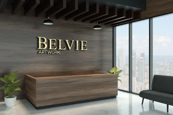 3D Logo Mockup Exotic Wooden Wall