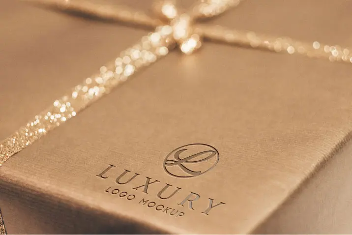 3D Logo Mockup in Luxury Gift