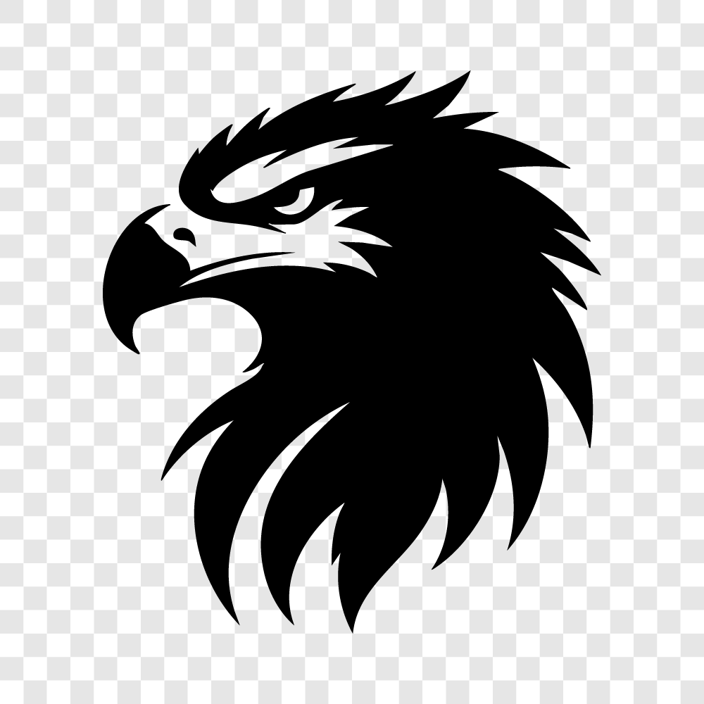 Black Eagle Head Icon, Minimalist Look