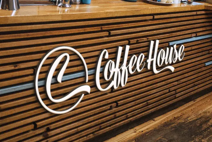 Logo Mockup on Wooden Table