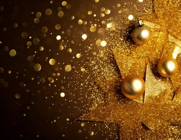 Luxurious New Year Background, Golden Glitter, Golden Bell Landscape