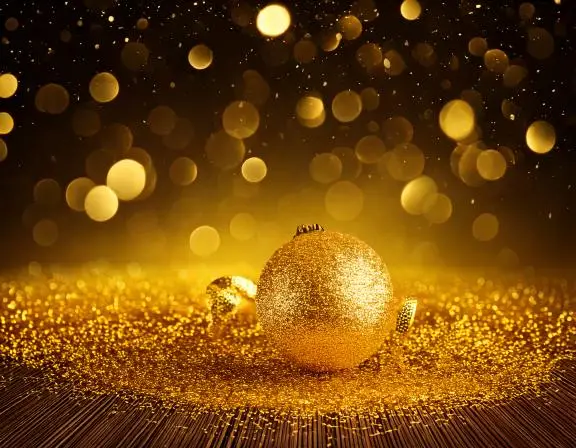 Luxurious New Year Backgrounds, Golden Sparkles, Golden Ornaments