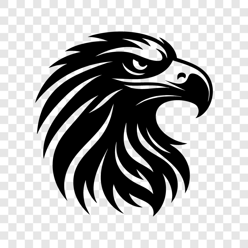 Minimalist Eagle Head PNG Design