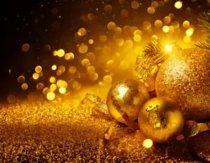 New Year Background Gold Ornaments, Glitter, Gold Sparkles
