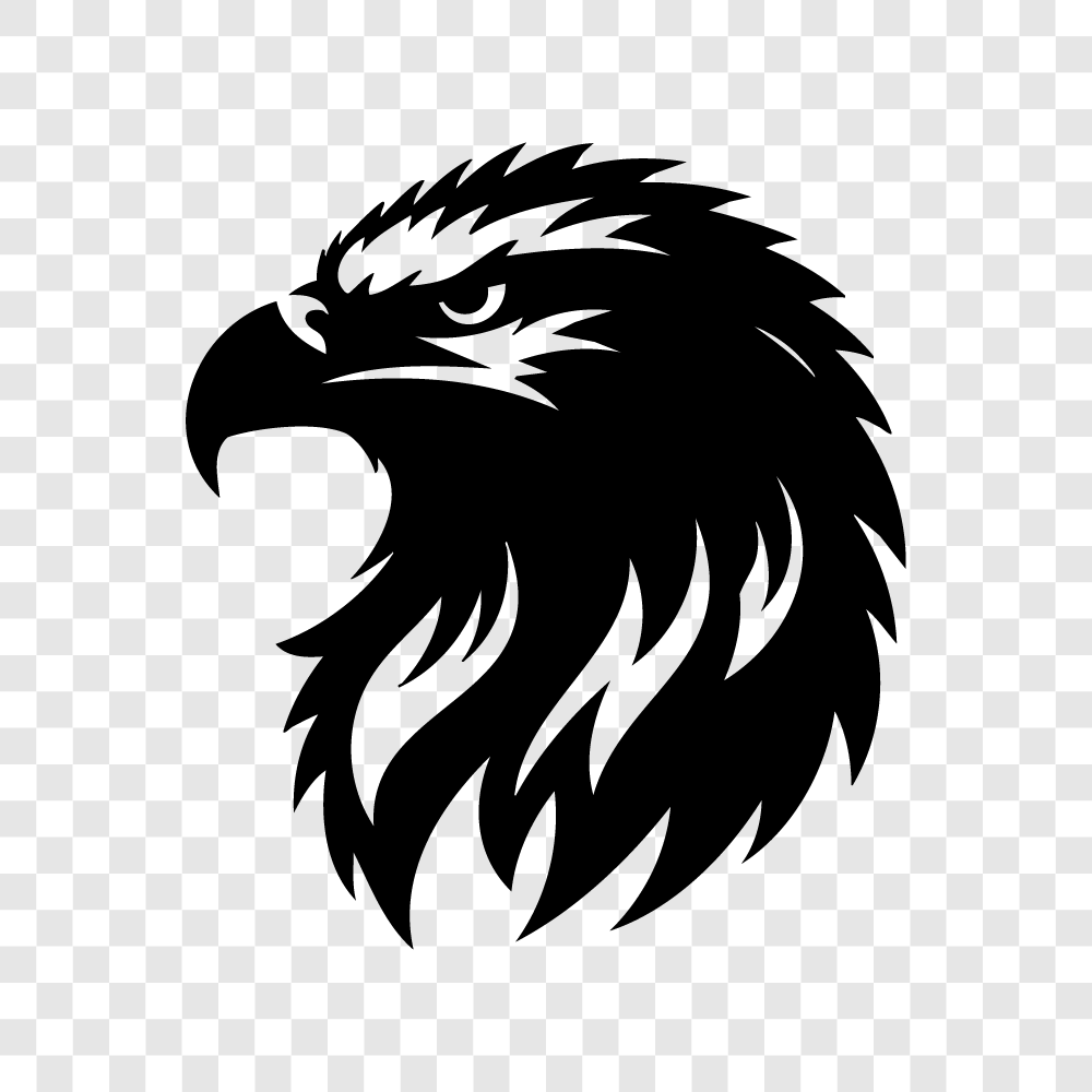 Simple Black Eagle Head Art