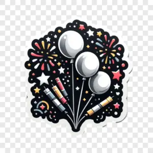 Sparkling Party Balloons and Fireworks