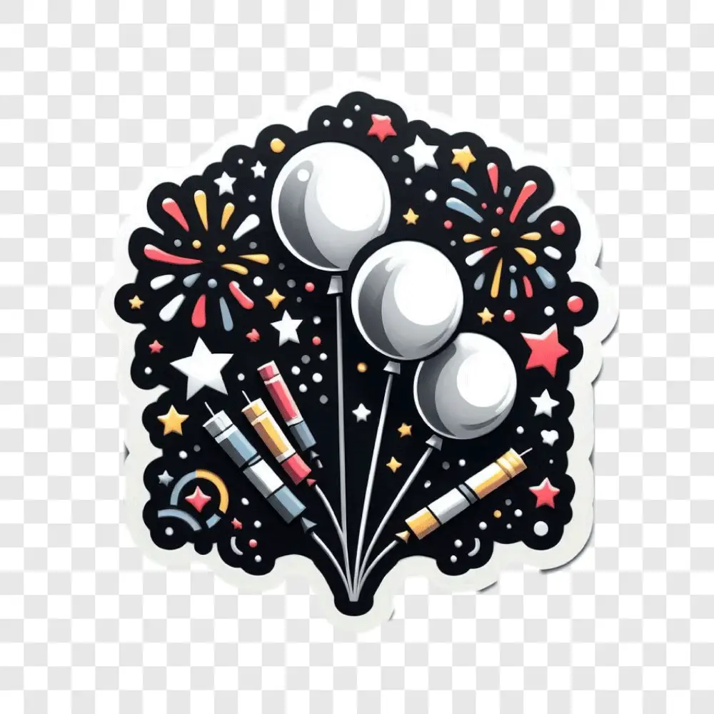 Sparkling Party Balloons and Fireworks
