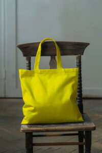 Tote Bag Canvas on Chair Mockup