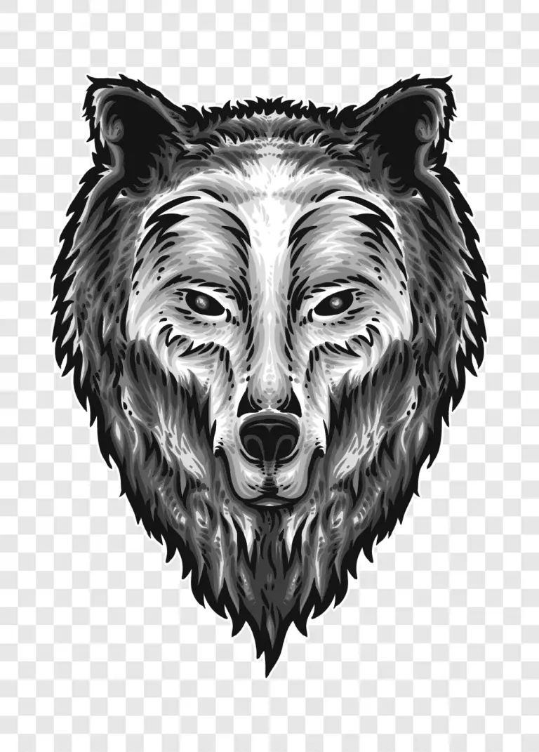 Wolf Head Illustration PNG