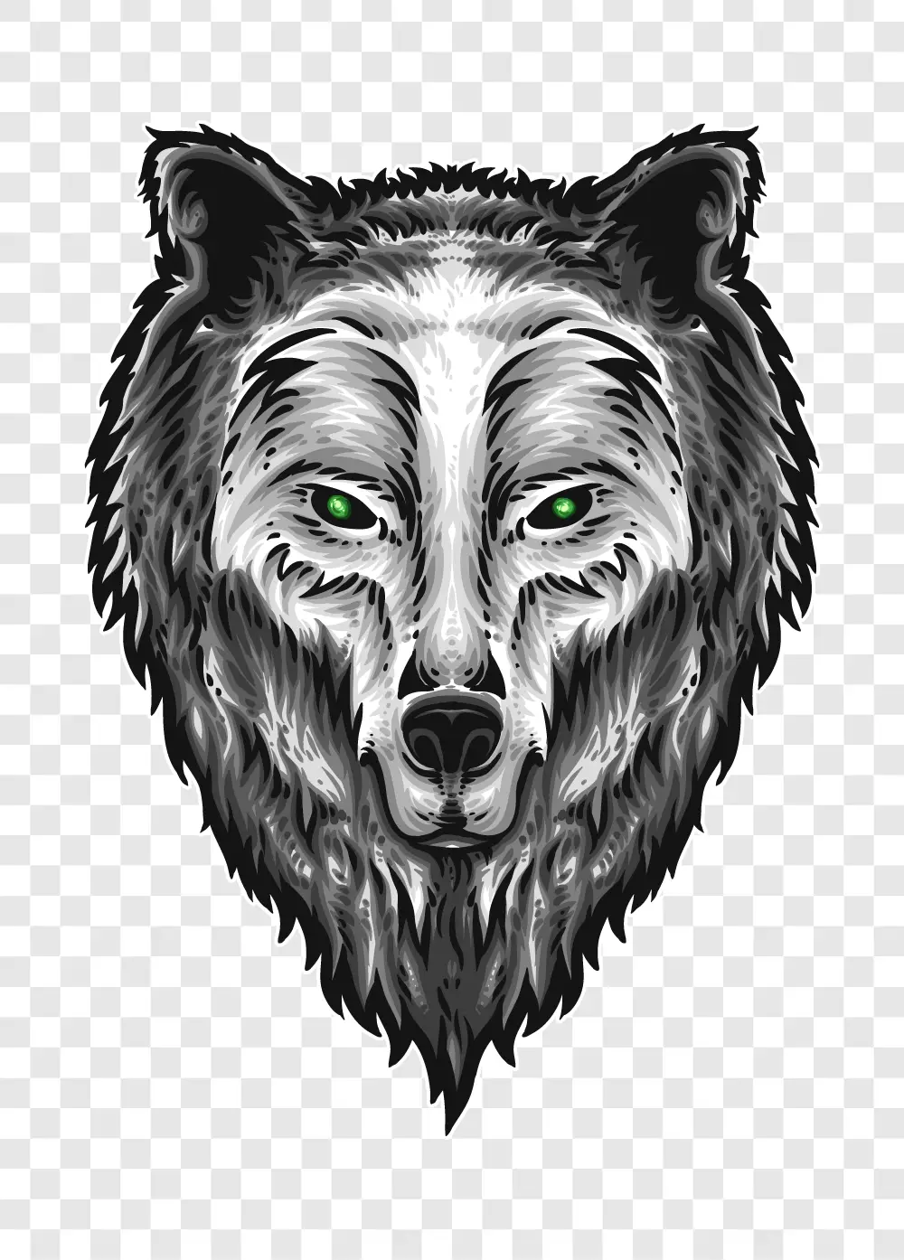 Wolf Head Illustration PNG