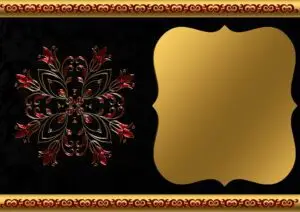 Elegant Setting of Gold Frame Ornament Invitations