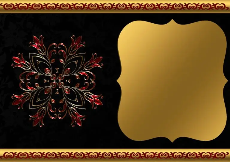 Elegant Setting of Gold Frame Ornament Invitations