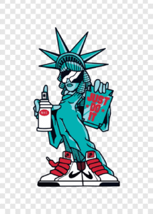 nike statue of liberty street art