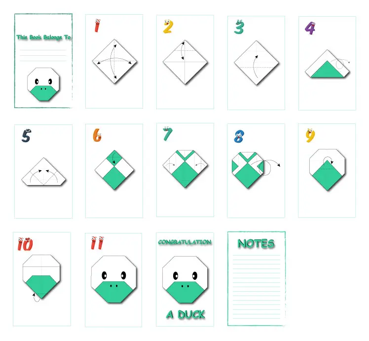 Printable Duck Origami Interiors