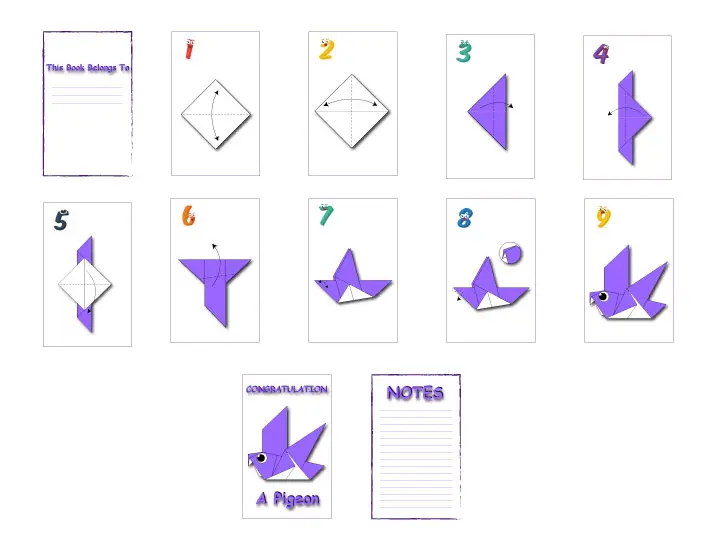 Printable Pigeon Origami