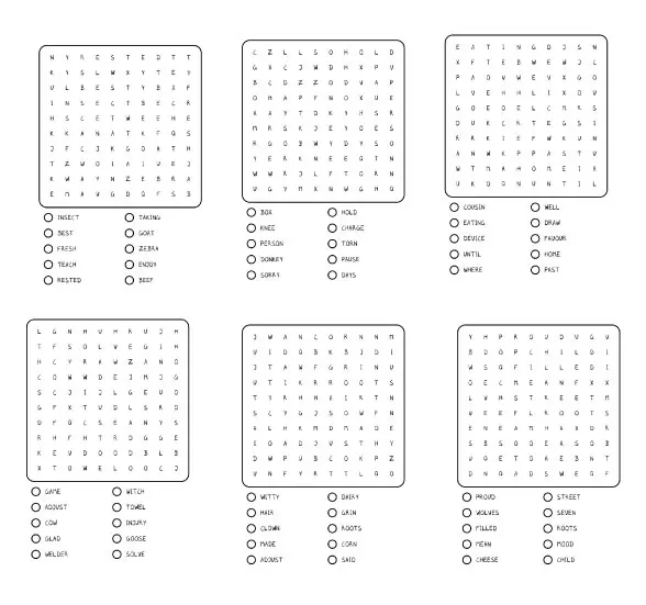 Printable Word Search Puzzle Set1
