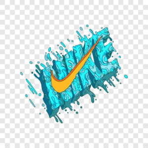 splashing nike swoosh art logo