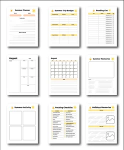 Summer Planner For Kids Editable and Printable