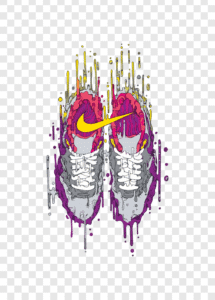 vibrant melting nike sneakers