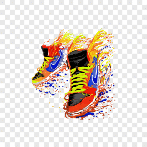 vibrant splash nike sneakers
