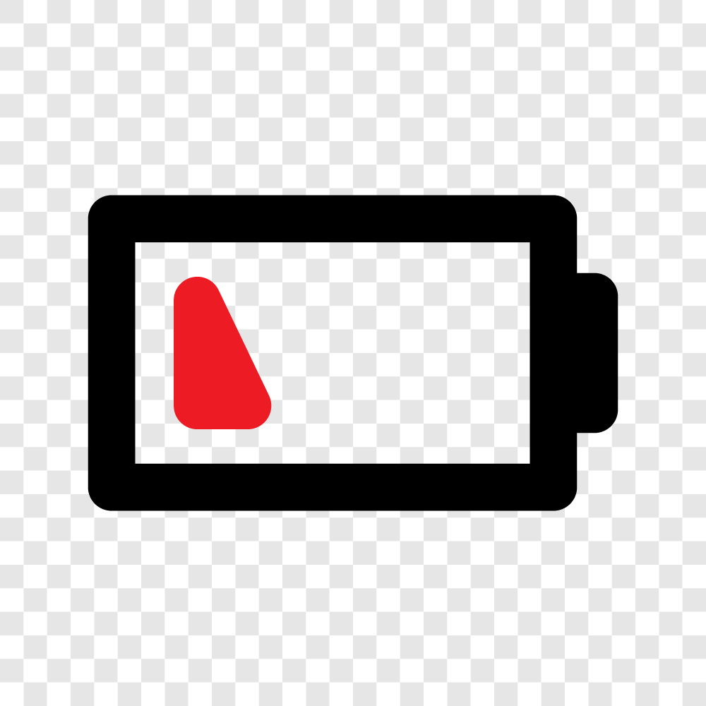 simple baterai low icon