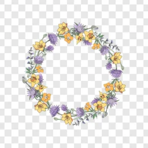 botanical flower wreath png