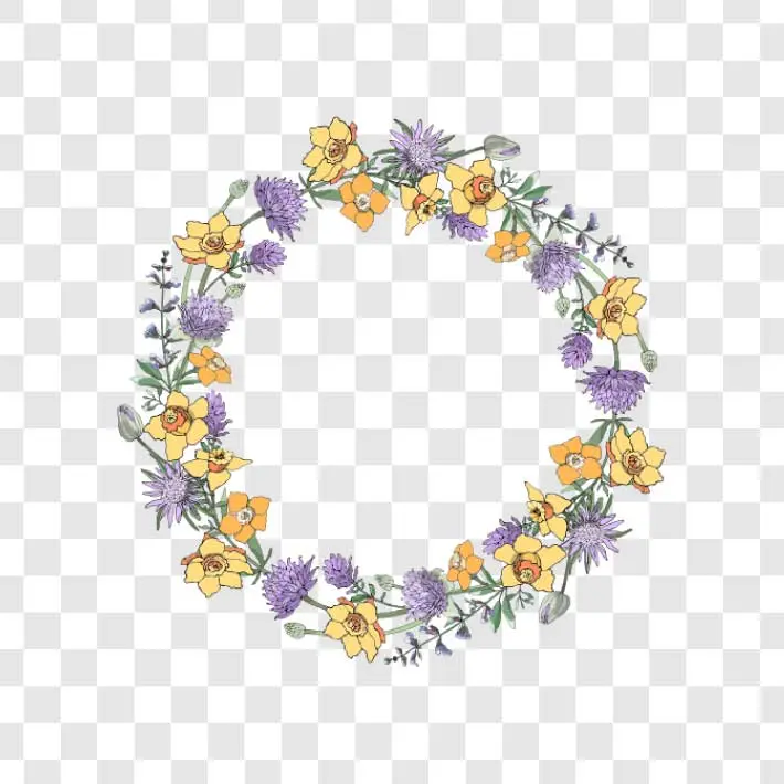 botanical flower wreath png