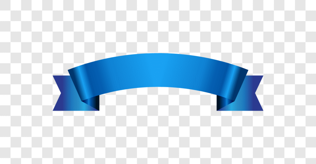 curved blue ribbon