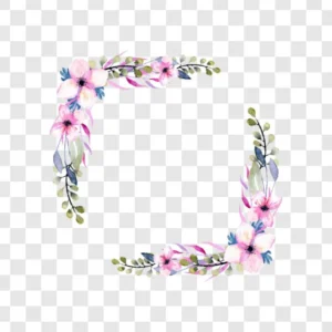 delicate floral corner frame png