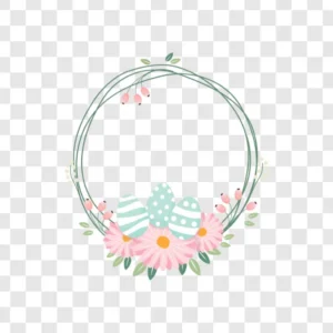 easter egg floral wreath png