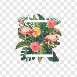 flower frames with flamingo png