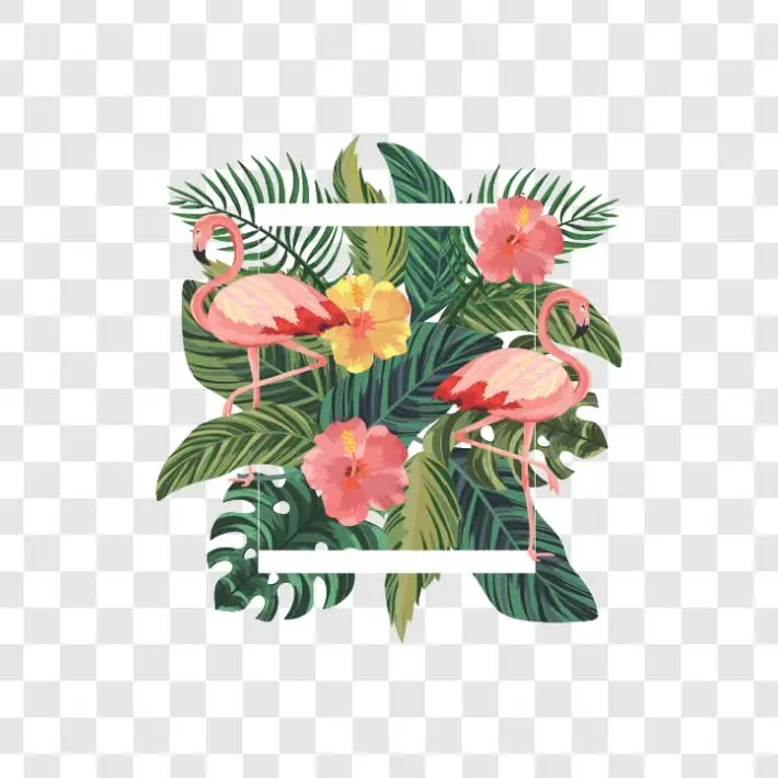 flower frames with flamingo png