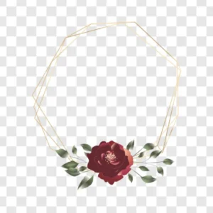 geometric gold rose png