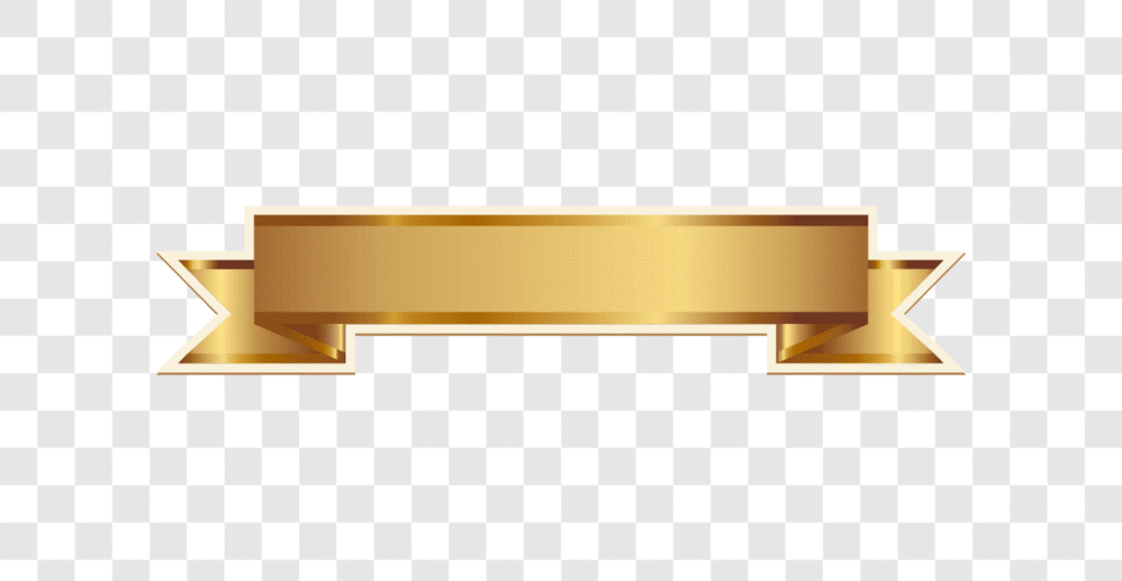 golden ribbon banner png