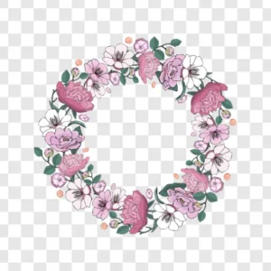 hand drawn floral circle png