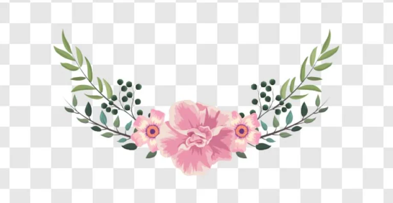 pink flowers with leaves png