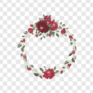 red rose floral wreath png