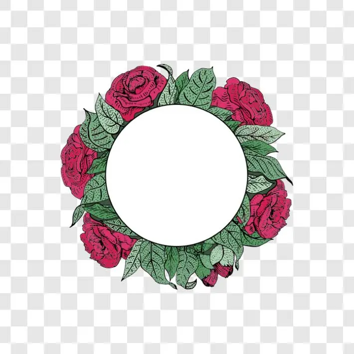 red rose leaf wreath png