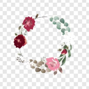 romantic floral circle png