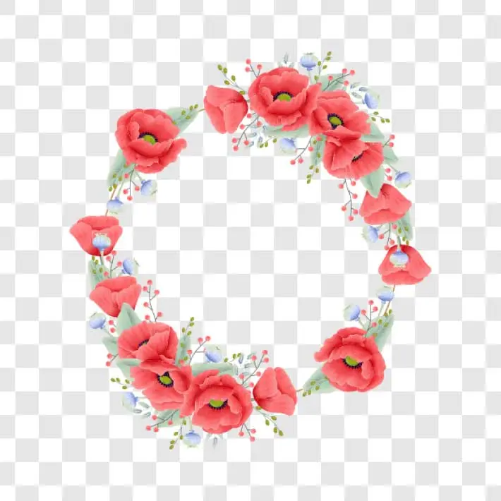 romantic red poppy ring png