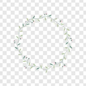 simple botanical wreath png