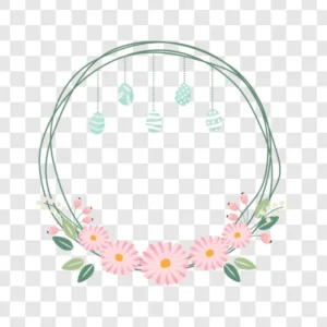 spring easter egg wreath png