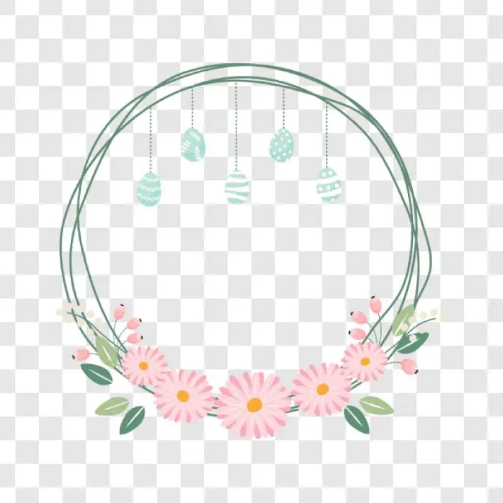 spring easter egg wreath png