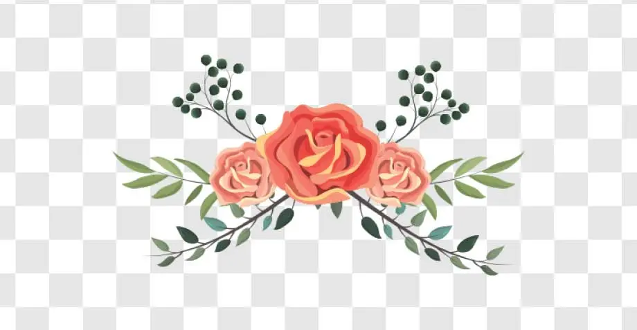spring flowers with leaves png