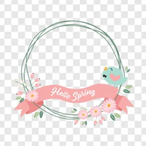 spring wreath banner png
