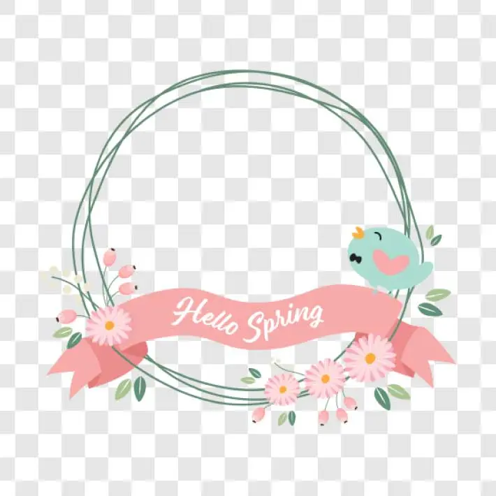 spring wreath banner png
