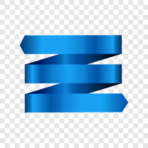 stylized 3d blue ribbon